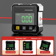 LABART LCD Digital Inclinometer with Laser, 4-Side Strong Magnetic Angle Gauge